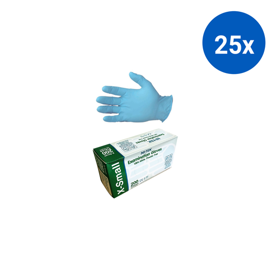 Ni-Tek Nitrile Gloves AS NZ Standard Powder Free EN374 Extra Small 200/Box - Blue x25