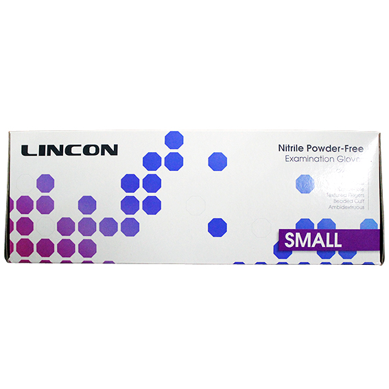 Lincon Nitrile Gloves Examination Powder Free Non Sterile Small 300/Box - Cobalt Blue x20