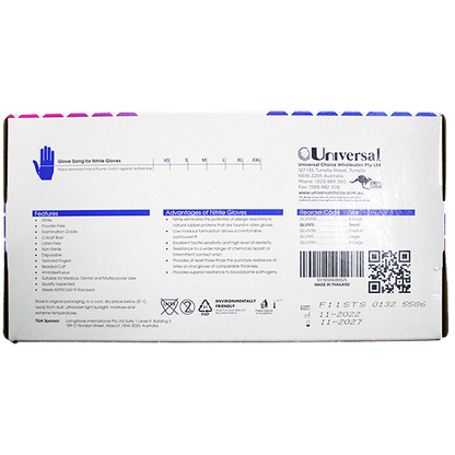 Lincon Nitrile Gloves Examination Powder Free Non Sterile Small 300/Box - Cobalt Blue x20
