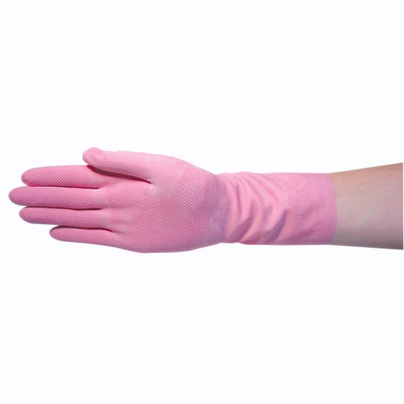 Livingstone Household Rubber Gloves Flocklined Small - Pink x320