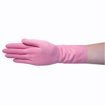 Livingstone Household Rubber Gloves Flocklined Small - Pink x320