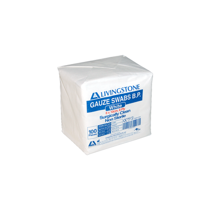 Liv Gauze Swabs 8-Ply 8 x 10cm 100% Cotton Non-Sterile 100 Pcs/Pack - White x95
