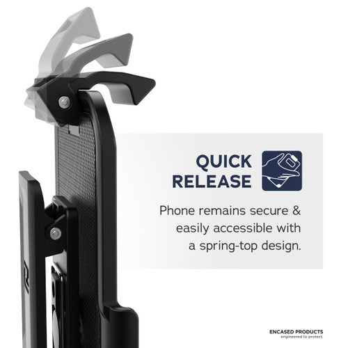 Encased Clear Back Case iPhone 12/12 Pro with Belt Clip Holster - Clear