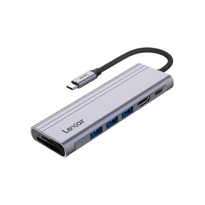 Lexar H31 7-in-1 USB-C Hub - Silver