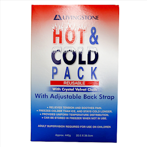 Livingstone Hot and Cold Pack with Crystal Velvet Cloth and Fixing Strap 21 x 39cm 400g 1/Box - Blue x25