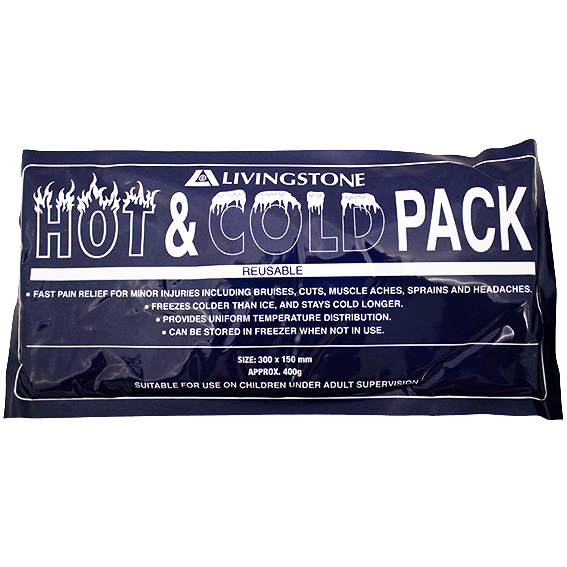 Livingstone Hot and Cold Pack 15 x 30cm 400g Reusable - Clear Non-Staining Gel x45
