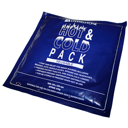 Livingstone Hot and Cold Pack 25 x 25cm 670g Reusable Non-Staining Gel - Clear x25