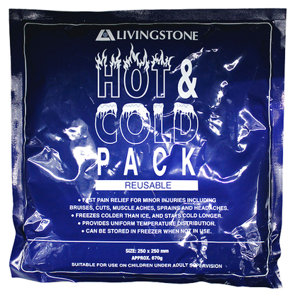 Livingstone Hot and Cold Pack 25 x 25cm 670g Reusable Non-Staining Gel - Clear x25