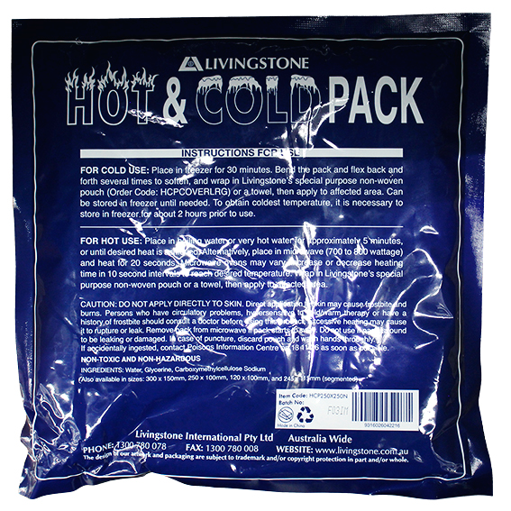 Livingstone Hot and Cold Pack 25 x 25cm 670g Reusable Non-Staining Gel - Clear x25