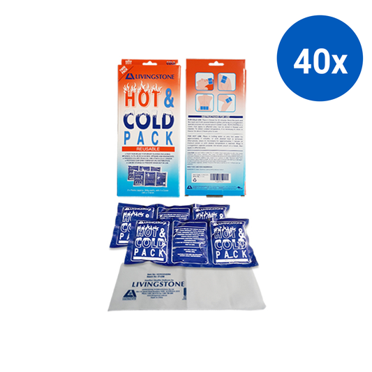 Livingstone Hot & Cold Pack 24.5 x 11.5cm 200g with Pouch Gel 2/Box - Clear x40