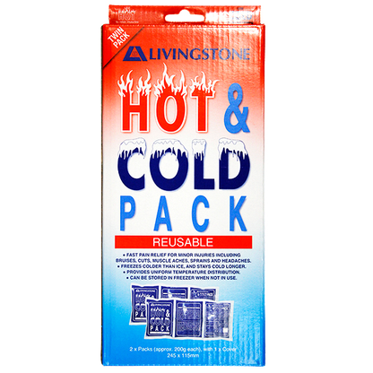 Livingstone Hot & Cold Pack 24.5 x 11.5cm 200g with Pouch Gel 2/Box - Clear x40