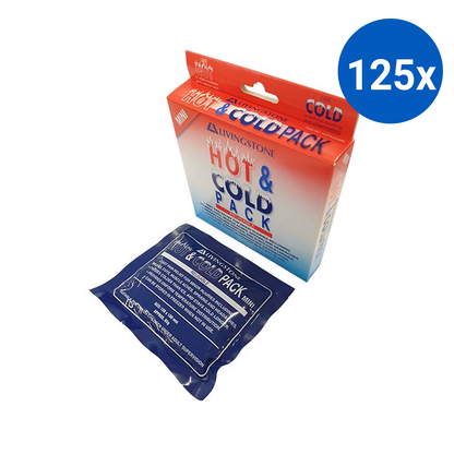 Livingstone Hot and Cold Pack 10 x 12cm 65g Mini Reusable - Clear Non-Staining Gel x125