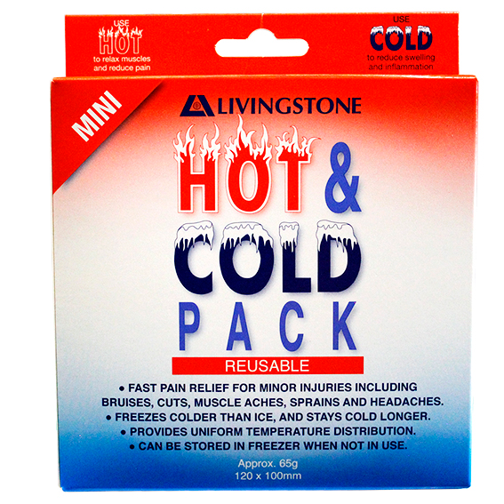 Livingstone Hot and Cold Pack 10 x 12cm 65g Mini Reusable - Clear Non-Staining Gel x125