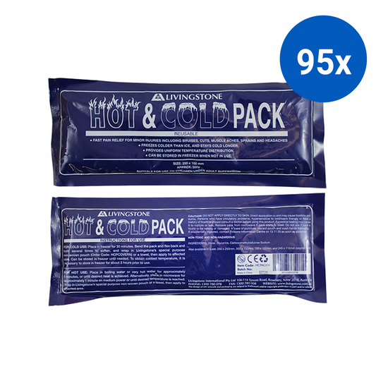 Livingstone Hot and Cold Pack 10 x 25cm 200g Reusable Clear Non-Staining Gel - Clear x95
