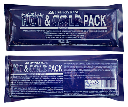 Livingstone Hot and Cold Pack 10 x 25cm 200g Reusable Clear Non-Staining Gel - Clear x95