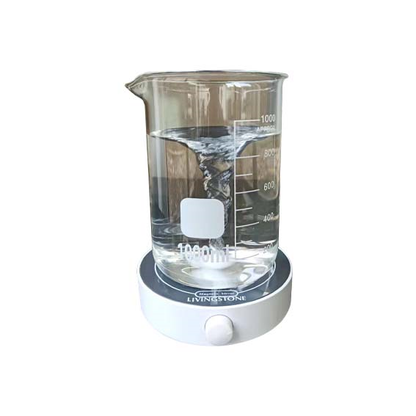 Livingstone Compact Magnetic Stirrer PVC 2L Max Stirring Volume 200-1800RPM 5-40°C Temp 13.8x13.0x4.1cm 125mm Pan Size - White x5