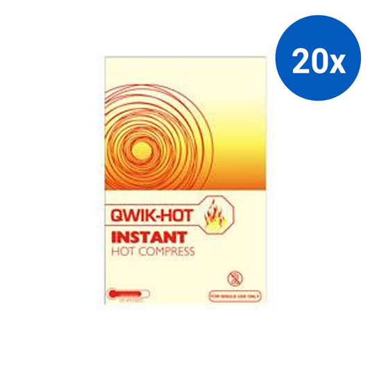 Qwik-Hot Instant Hot Pack 22 x 14cm 10/Box - White x20
