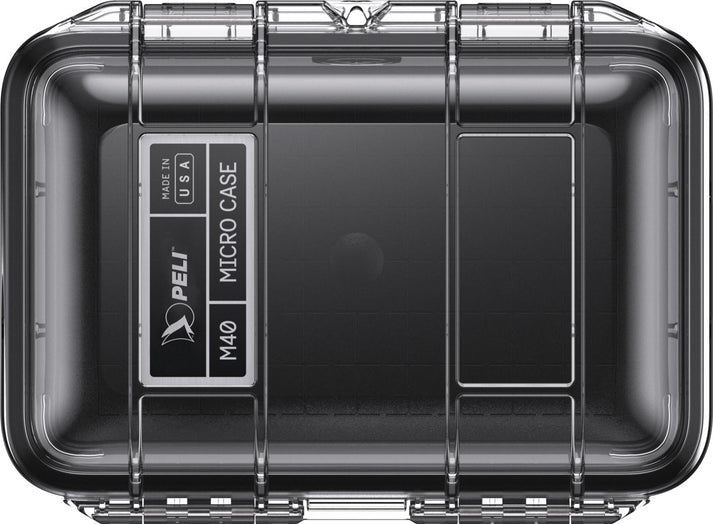 Pelican M40 Waterproof Hard Micro Case with Black Liner - Clear/Black