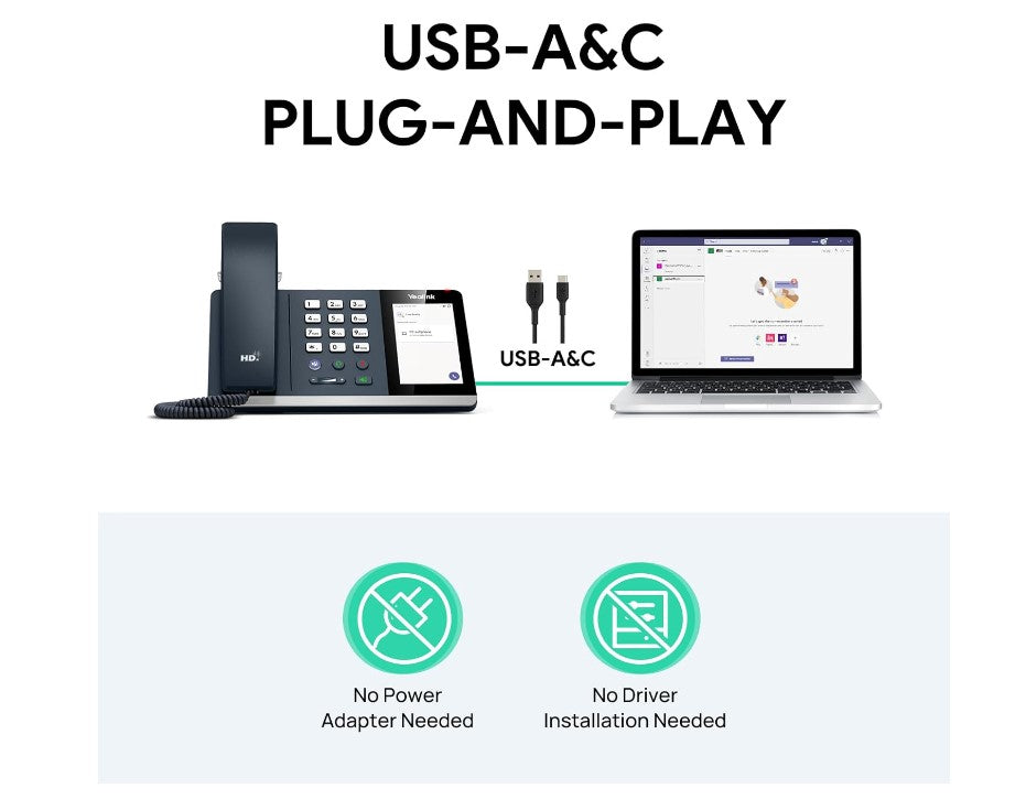 Yealink MP45 USB Teams Phone Desk Corded Phone