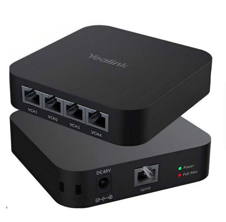 Yealink RCH40 E2 4‑Port PoE Switch for Meeting Room Cameras, Microphones, & Speakers