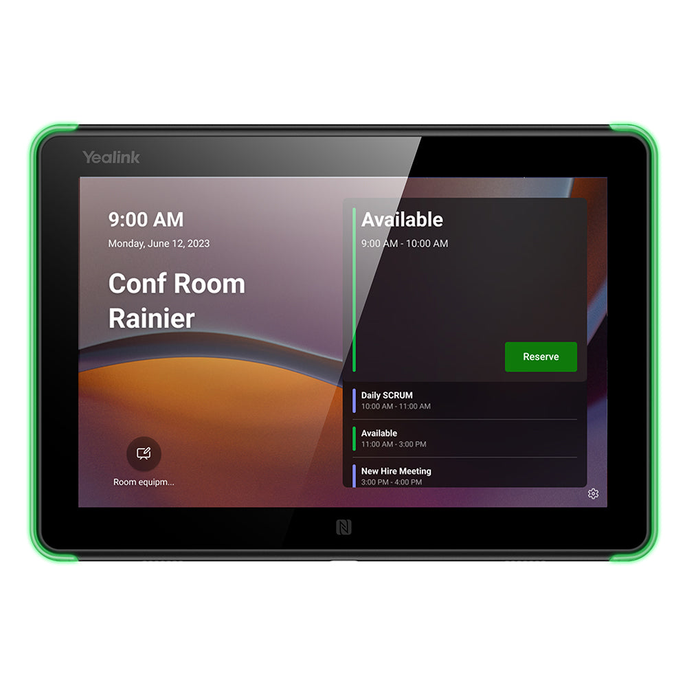 Yealink RoomPanel 8‑Inch Android Scheduling Panel with Flush Mount Kit