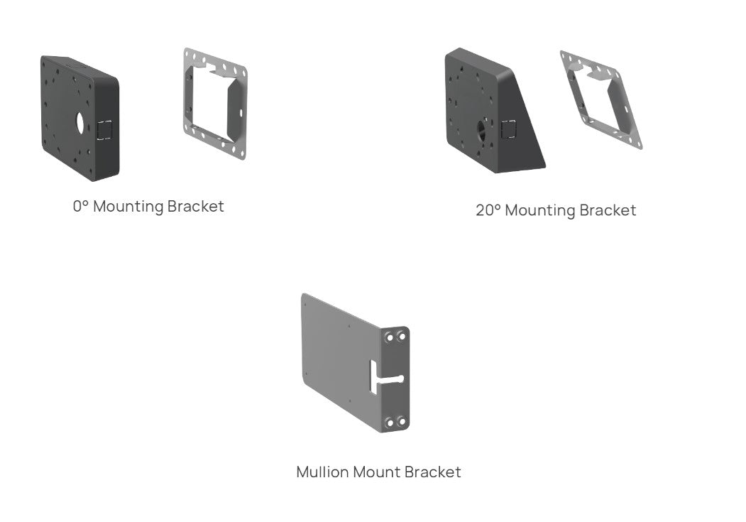 Yealink RoomPanel Mount Kits 0° Wall, 20° Wall & Mullion Mount Brackets