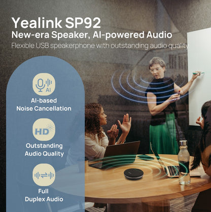 Yealink SP92 USB‑C/A Speakerphone and Microphone Teams Certified Mic for Computer/Laptop