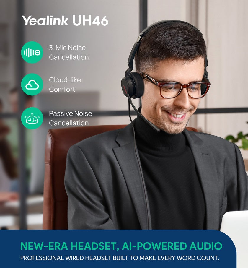 Yealink UH46 Dual Teams USB‑C/A Wired Headset