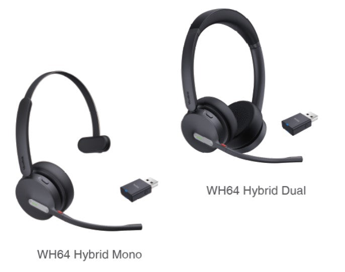 Yealink WH64 Hybrid Mono Wireless DECT Headset with Charging Stand