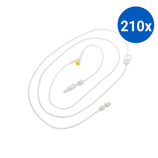 Multigate Tube Extension Set with Injection Site Minimum Volume 165cm Female to Male Luer Lock with Rotating Collar - White x210