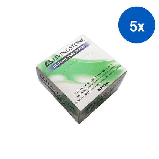 Livingstone Science Delicate Task Wipers 19x11cm 280 Wipes/Pack 30 Packs/Carton - White x5