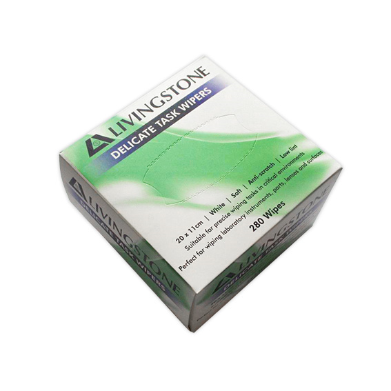 Livingstone Science Delicate Task Wipers 19x11cm 280 Wipes/Pack 30 Packs/Carton - White x5