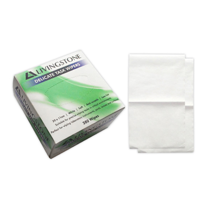 Livingstone Science Delicate Task Wipers 19x11cm 280 Wipes/Pack 30 Packs/Carton - White x5