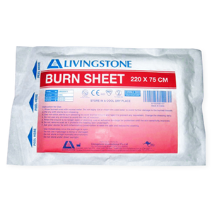 Livingstone Burn Sheet 220x75CM 70pct Viscose 30pct Polyester Sterile Wound Dressing - White x25