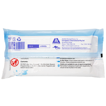 Livingstone Bath Bag Wet Wipes 8/Pack 50 Packs 400 Towels/Carton - White x5