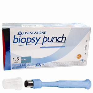 Livingstone Biopsy Punch Stainless Steel Cutting Edge Sterile 1.5MM 10/Box - Silver x15