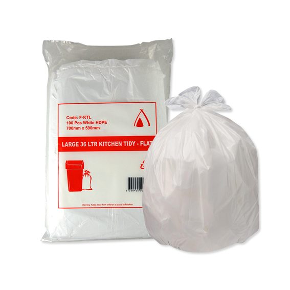 Livingstone Garbage Bag Bin Liner Kitchen Tidy 36L 58x66cm 15um Heavy Duty Star Seal 50/Pack - White x120