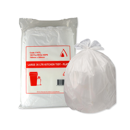 Livingstone Garbage Bag Bin Liner Kitchen Tidy 36L 58x66cm 15um Heavy Duty Star Seal 50/Pack - White x120