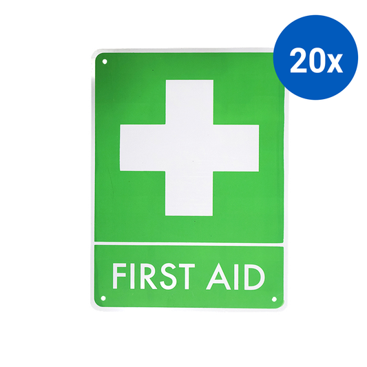 Livingstone Safety Sign "First Aid" 225x300mm Polypropylene - Green x20