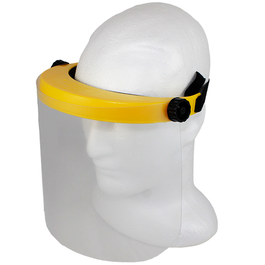 Livingstone Full Face Shield 29.7 x 17.4cm Liftable Clear Polycarbonate Visor - Yellow x30