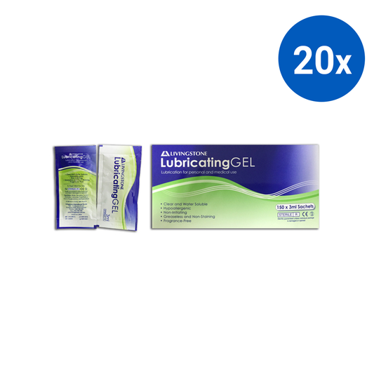 Livingstone Lubricating Gel 3mL Sachets Sterile 150 Pcs/Box - Clear x20