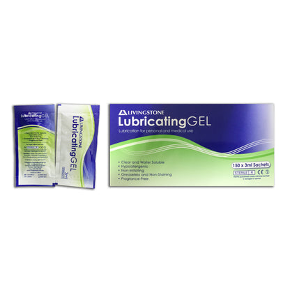Livingstone Lubricating Gel 3mL Sachets Sterile 150 Pcs/Box - Clear x20