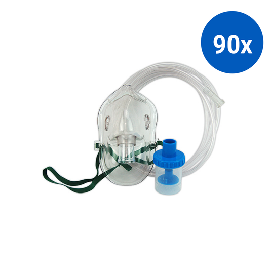 Livingstone Jet Nebuliser Aerosol Mask Set for Adult with Cup & 2 metres Oxygen Tubing - Clear x90