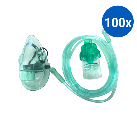 Livingstone Jet Nebuliser Aerosol Mask Set for Child with Cup and 2m Oxygen Tube - Green x100