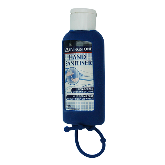 Livingstone Jelly Wrap Silicone Hanging Strap for Livingstone Sanitiser Gel 70ml - Blue x210