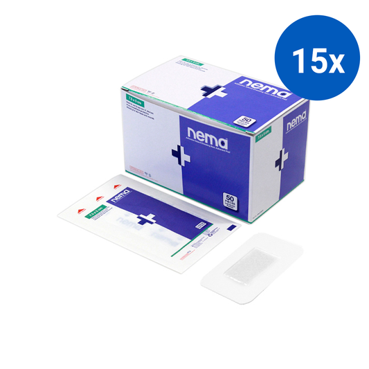 Nema Aqua Island Film Dressing with Non-Adherent Pad 7.5 x 5cm Sterile 50/Box - Transparent x15