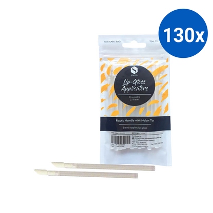 Sofeel Lip Gloss Applicators Large Nylon Tip 5mm Diameter 25/Pack - Clear Handle x130
