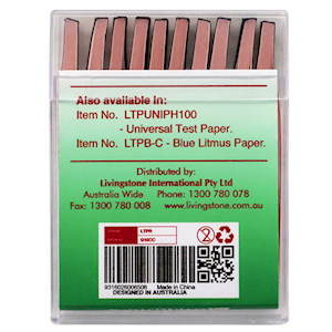 Livingstone Litmus Paper Red Alkalinity Test 200 Strips/Vial - Red x30
