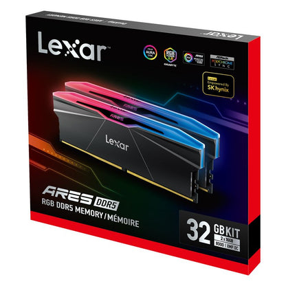 Lexar ARES 2nd Gen DDR5 7600 32GB (16GBx2) RGB Black Dual Pack – Black