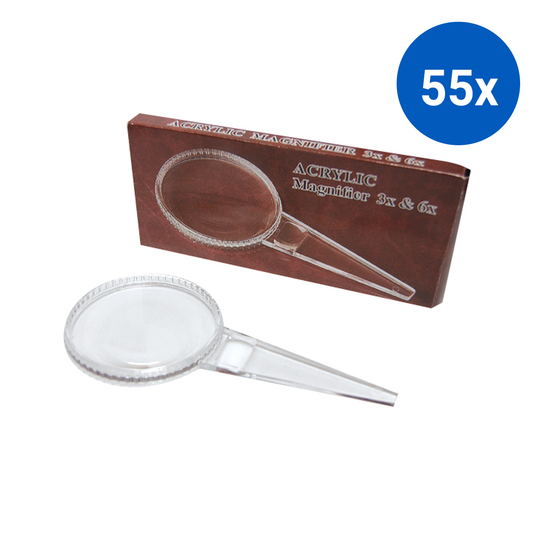 Livingstone Magnifier 3x/6x Magnification Acrylic with Handle 75mm Diameter 20cm Focal Length - Clear x55